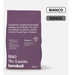 Colla Piastrelle Kerakoll H40 NOLIMITS Gres Ceramica Pietra 5kg Bianco e Grigio